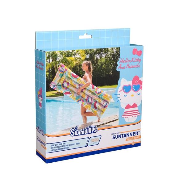 New Swimways Hello Kitty Suntanner Pool Float 70" Long - Picture 1 of 2